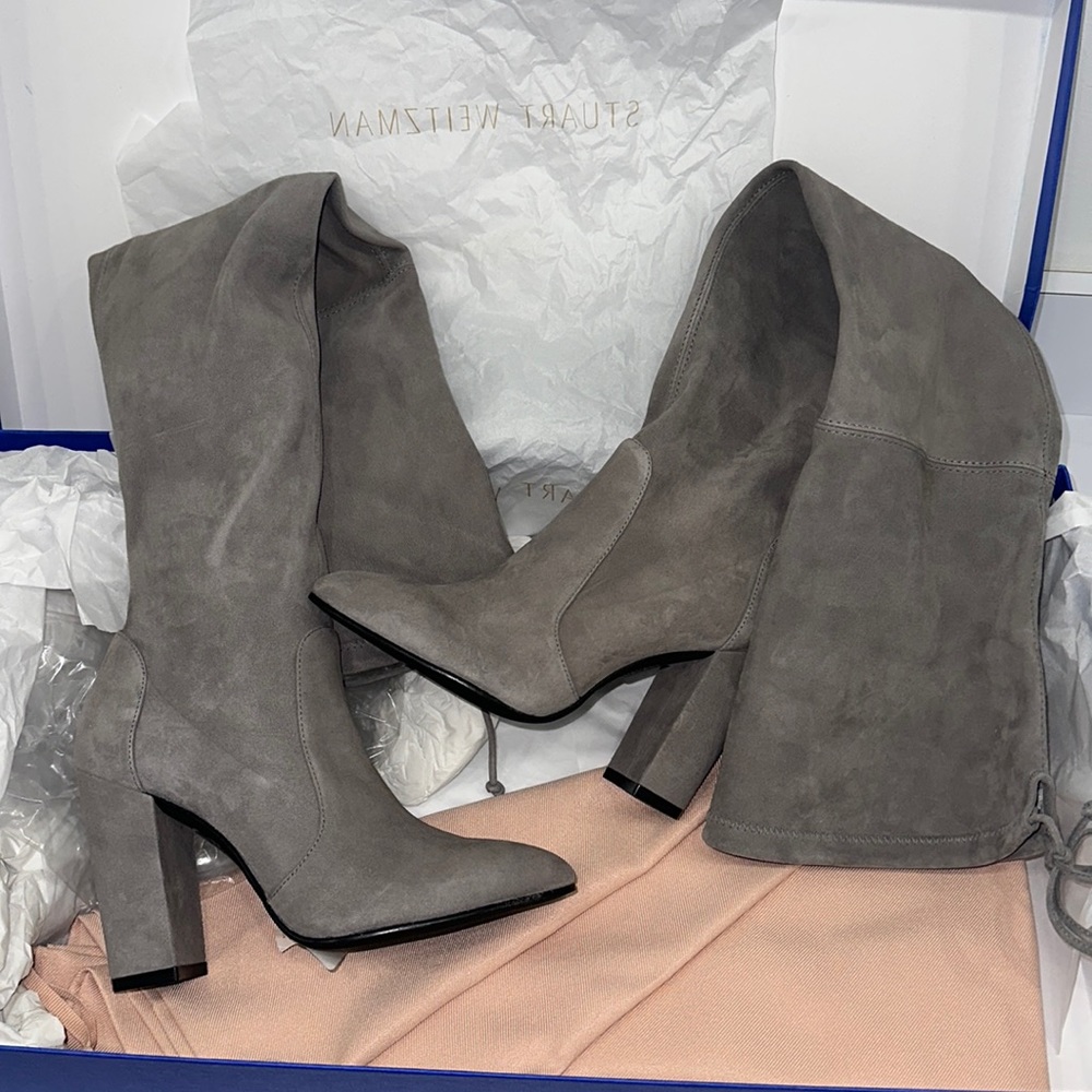 Stuart Weisman, suede heel boot
